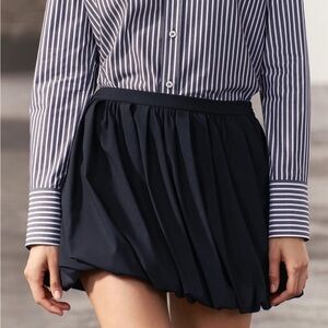 Zara NWT ZW Collection balloon hemline navy skirt